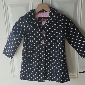 Bongo Polka Dot Kids Toddler Jacket - Black and White, sz 4